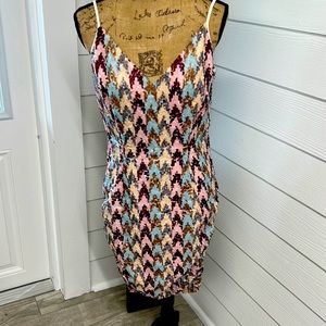 Black halo sequin dress size 8